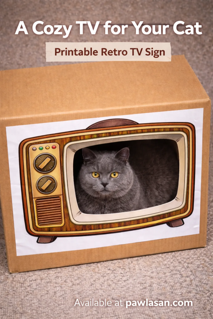 Turn a Cardboard Box Into the Cutest Retro TV for Your Cat